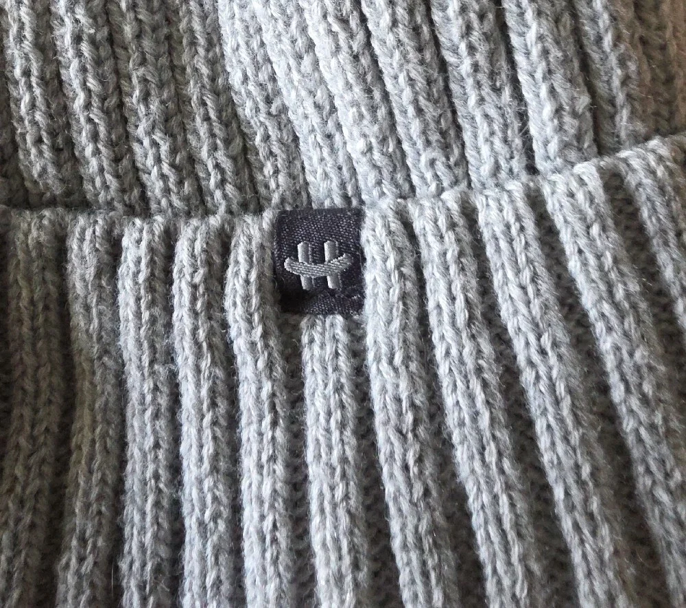 Ribbed Knit Womens Beanie - Light Gray